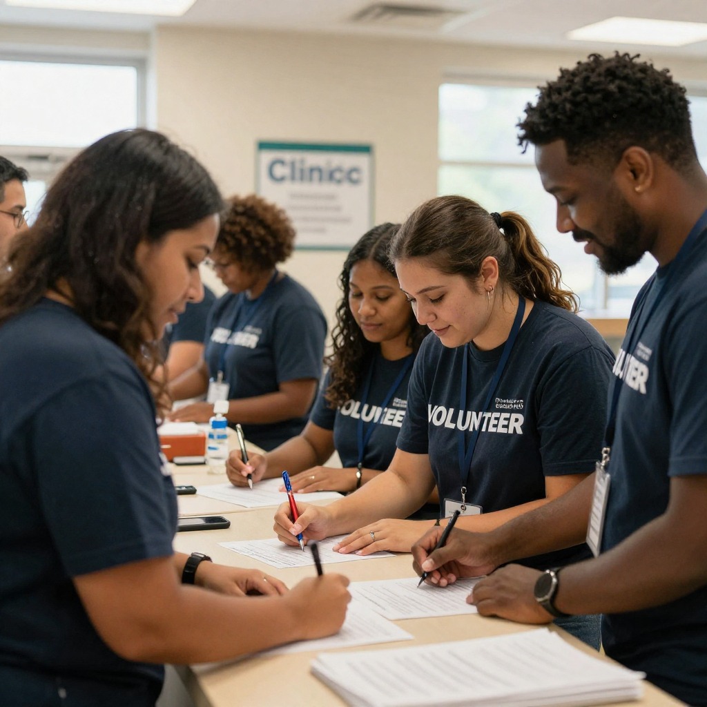 Volunteer for blood donation